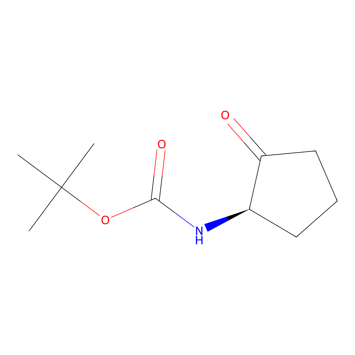 tert-butyl N-((1R)-2-oxocyclopentyl)carbamate molecular structure, CAS 1895382-85-0