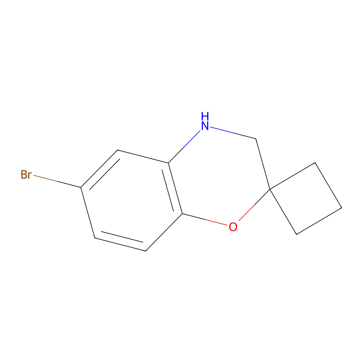 6-Bromo-3,4-dihydrospiro[1,4-benzoxazine-2,1'-cyclobutane] molecular structure, CAS 1895390-43-8