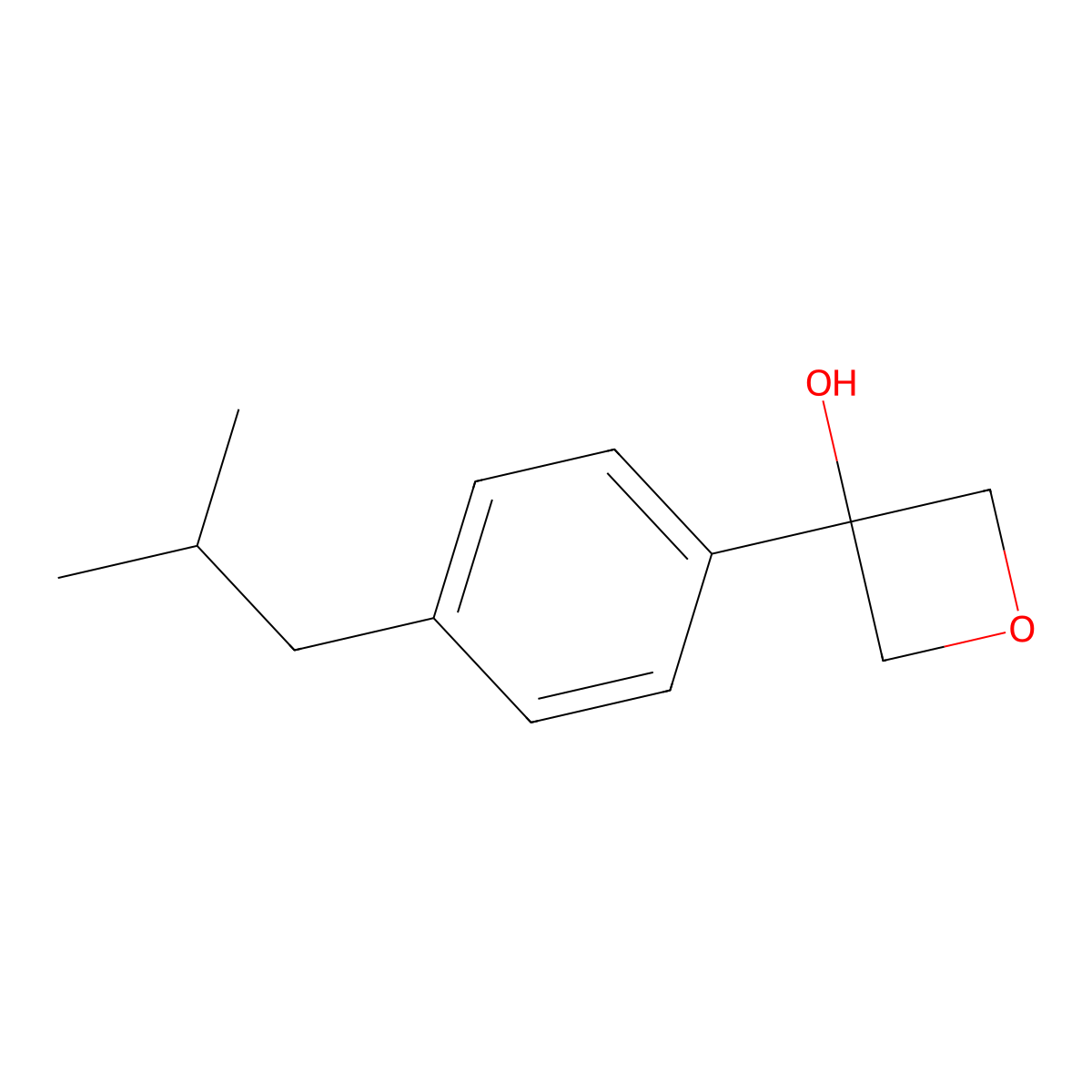 3-[4-(2-Methylpropyl)phenyl]-3-oxetanol molecular structure, CAS 1895392-51-4