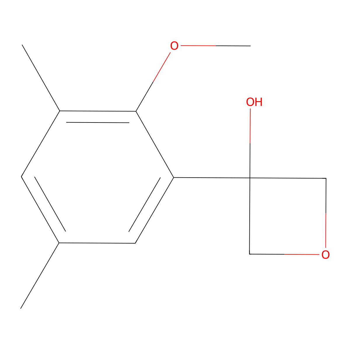 3-(2-Methoxy-3,5-dimethylphenyl)oxetan-3-ol molecular structure, CAS 1895392-56-9