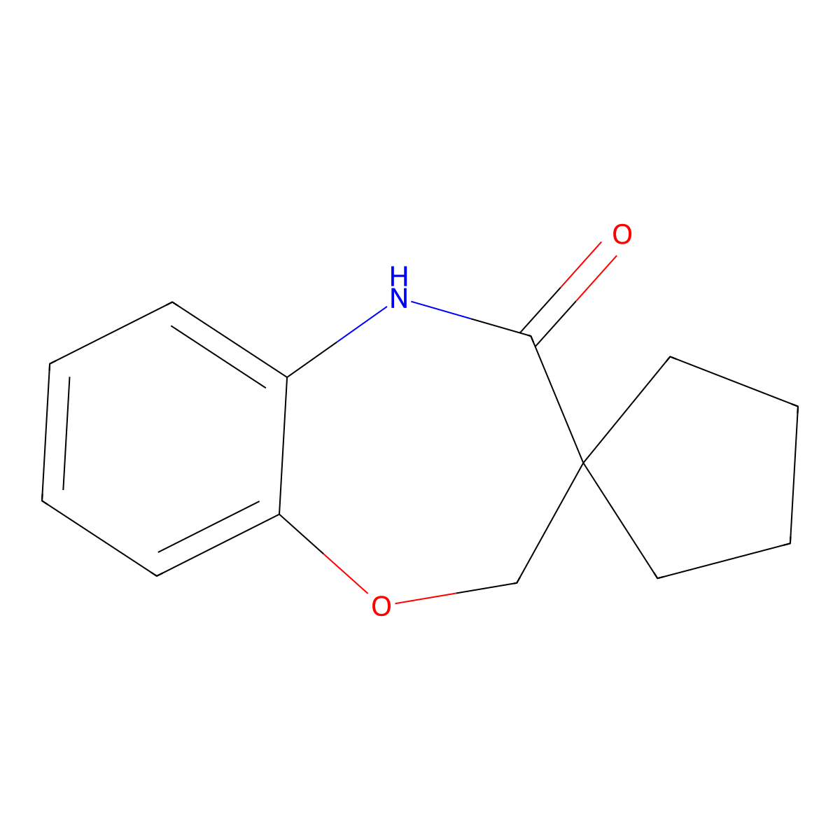 4,5-dihydro-2H-spiro[1,5-benzoxazepine-3,1'-cyclopentan]-4-one molecular structure, CAS 1895395-21-7