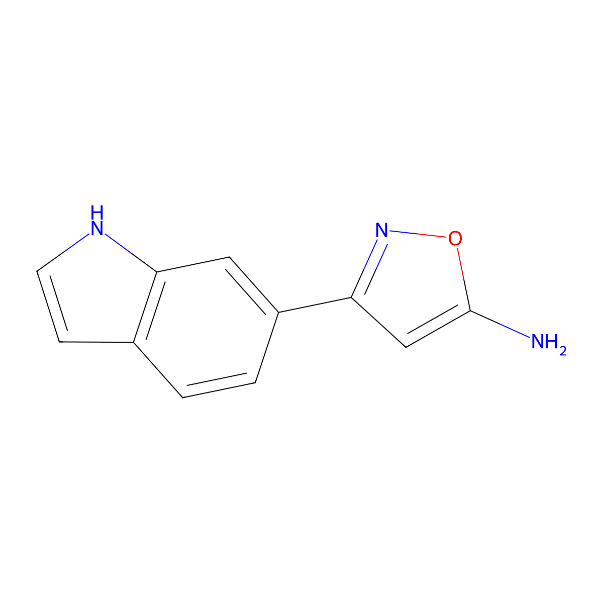 3-(1H-indol-6-yl)-1,2-oxazol-5-amine molecular structure, CAS 1895396-76-5