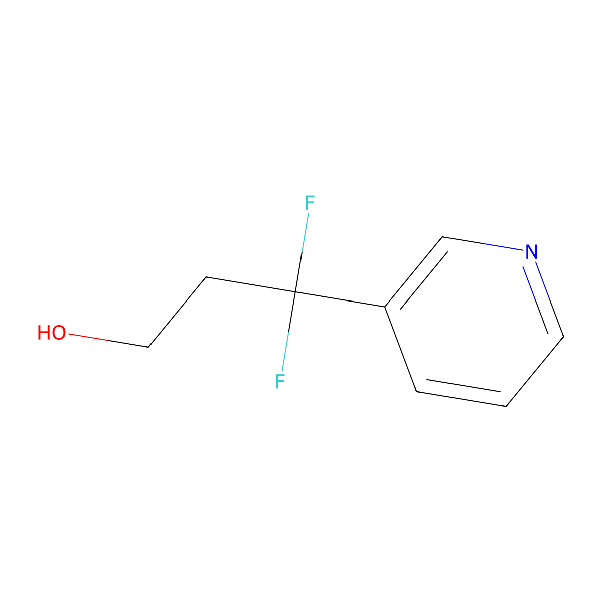3,3-Difluoro-3-(pyridin-3-yl)propan-1-ol molecular structure, CAS 1895405-26-1