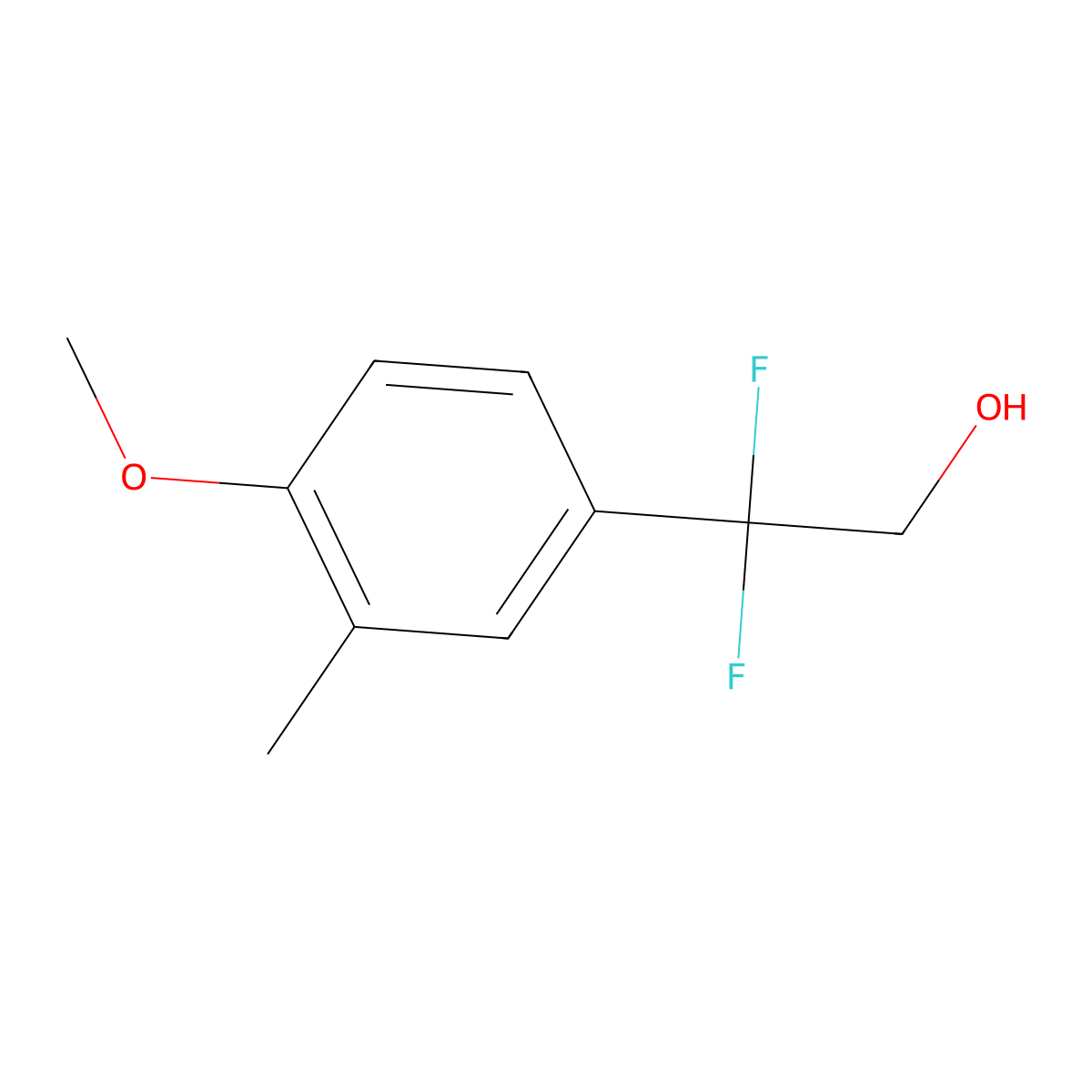2,2-Difluoro-2-(4-methoxy-3-methylphenyl)ethan-1-ol molecular structure, CAS 1895405-44-3