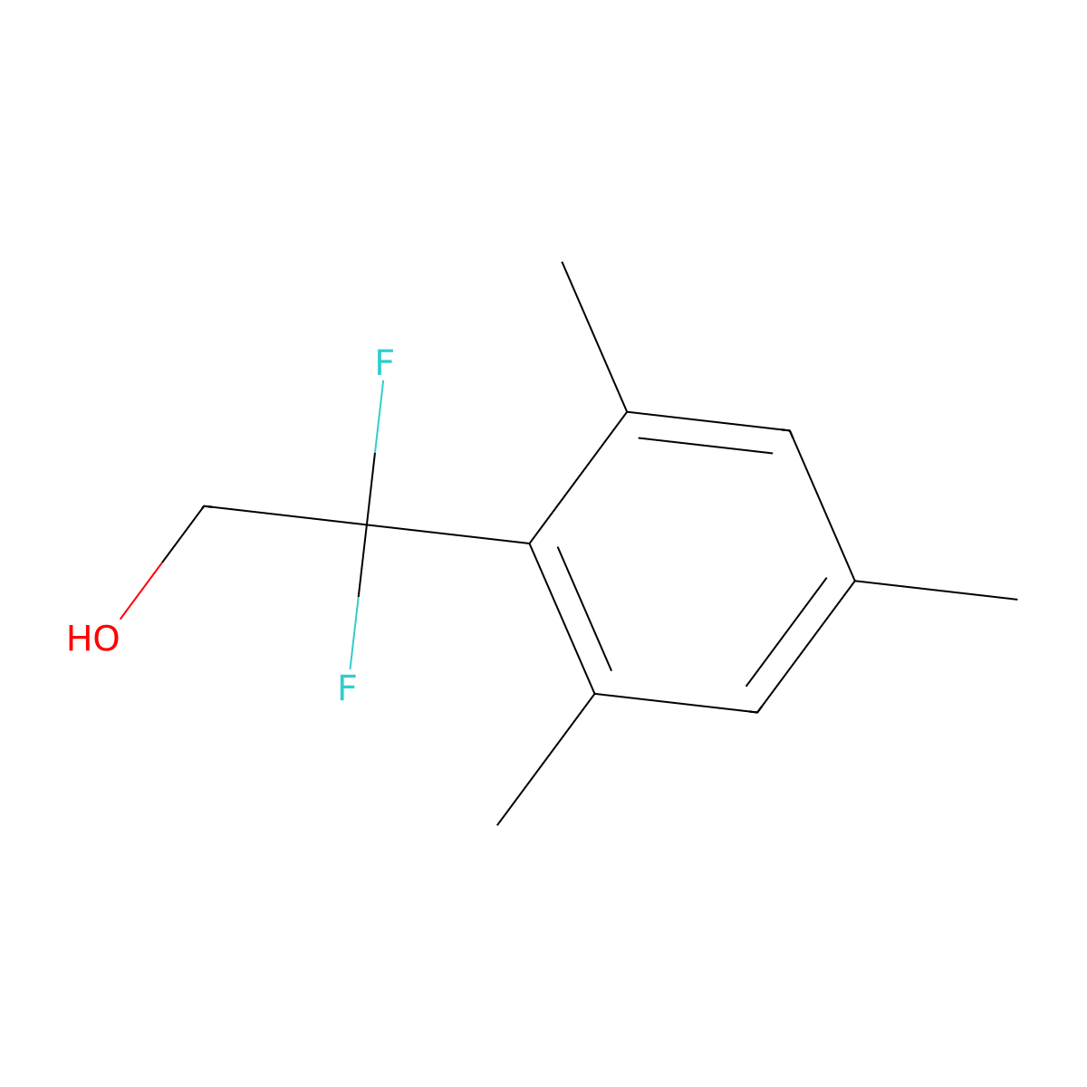 2,2-Difluoro-2-(2,4,6-trimethylphenyl)ethan-1-ol molecular structure, CAS 1895405-54-5