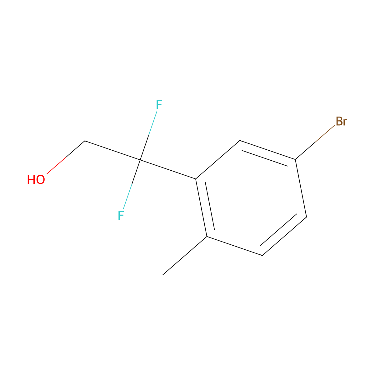2-(5-Bromo-2-methylphenyl)-2,2-difluoroethan-1-ol molecular structure, CAS 1895405-74-9