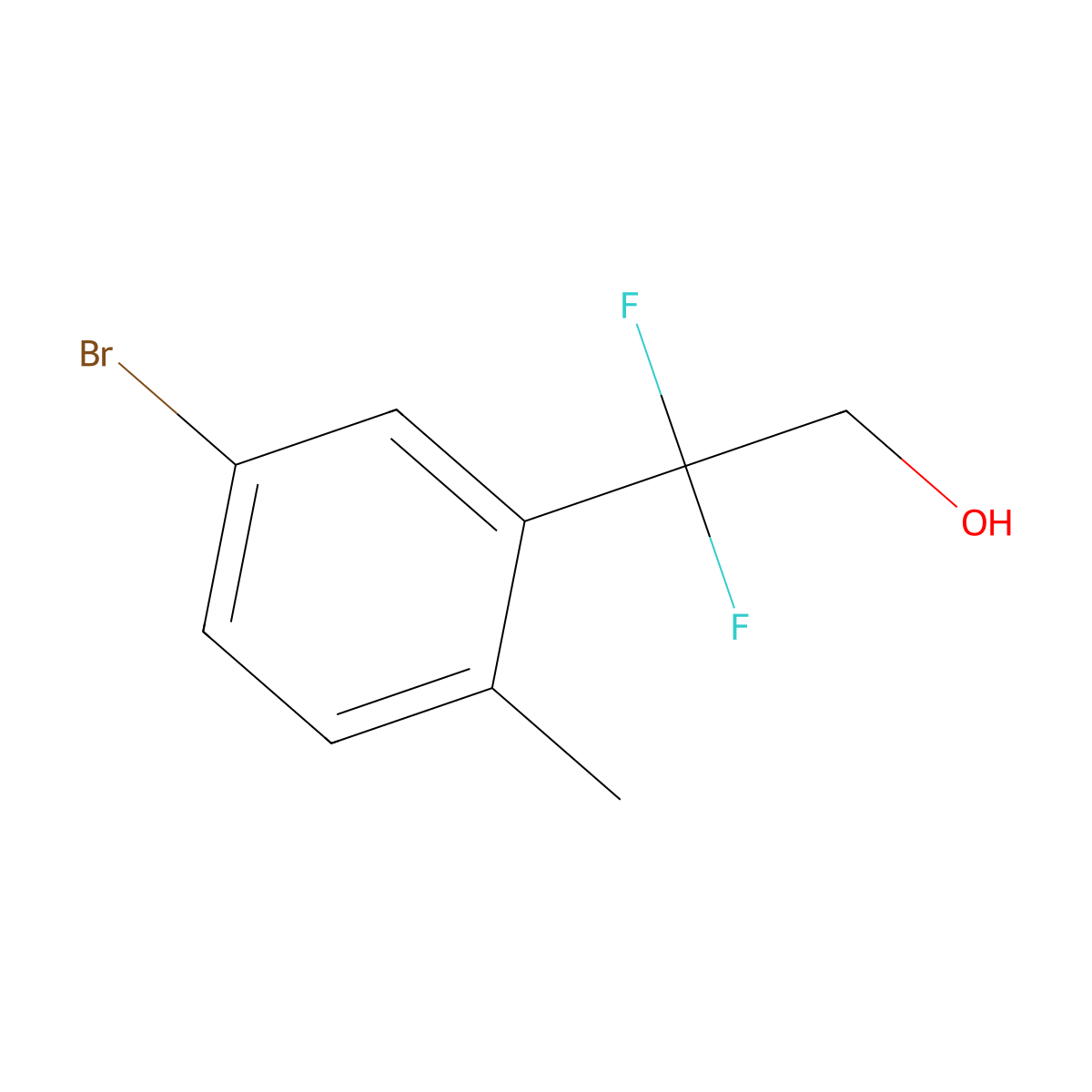 2-(5-Bromo-2-methylphenyl)-2,2-difluoroethan-1-ol molecular structure, CAS 1895405-74-9