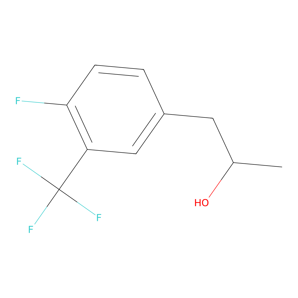 1-[4-Fluoro-3-(trifluoromethyl)phenyl]propan-2-ol molecular structure, CAS 1895423-69-4