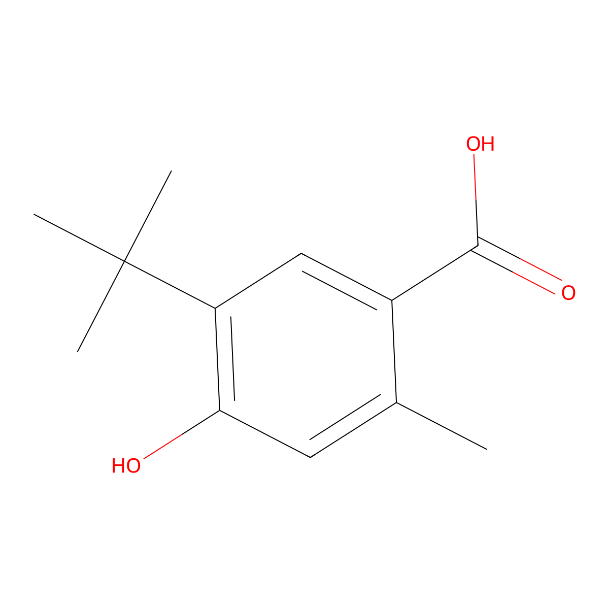 5-(1,1-Dimethylethyl)-4-hydroxy-2-methylbenzoic acid molecular structure, CAS 1895424-66-4