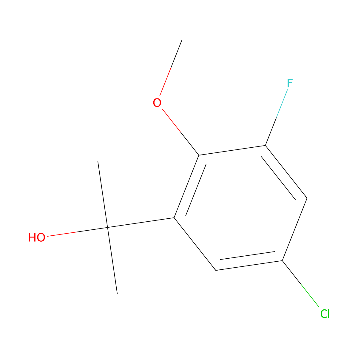 2-(5-Chloro-3-fluoro-2-methoxyphenyl)propan-2-ol molecular structure, CAS 1895426-49-9