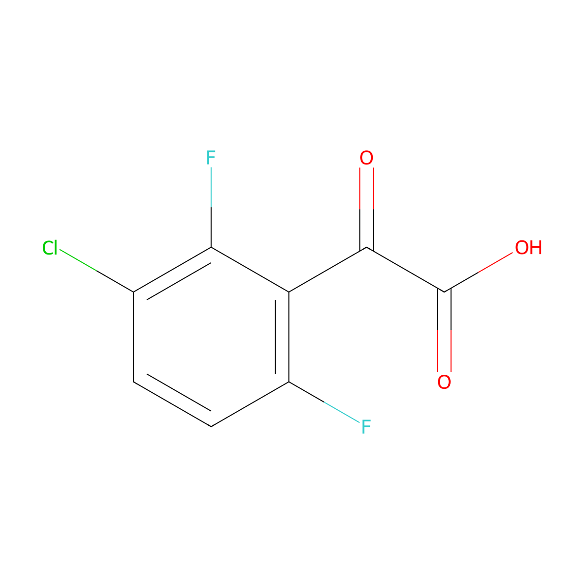 2-(3-Chloro-2,6-difluorophenyl)-2-oxoacetic acid molecular structure, CAS 1895427-14-1