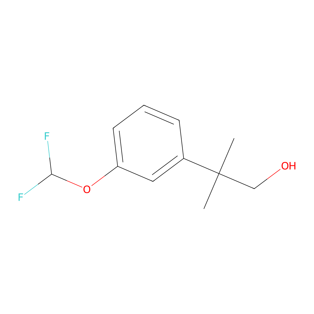 2-(3-(Difluoromethoxy)phenyl)-2-methylpropan-1-ol molecular structure, CAS 1895432-99-1