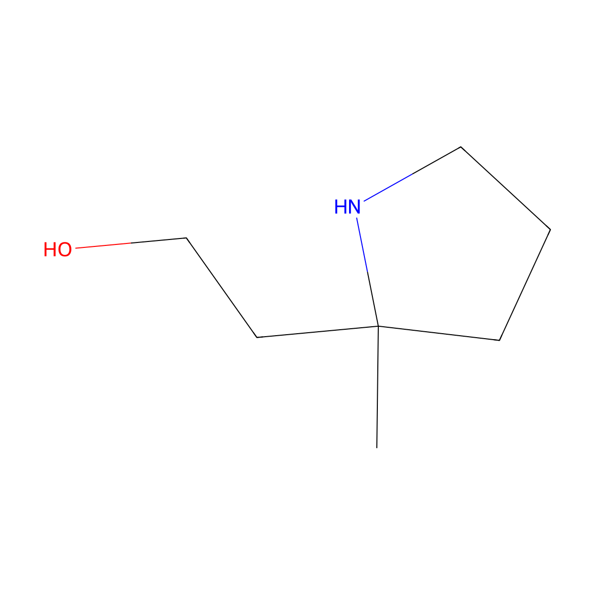 2-(2-Methylpyrrolidin-2-yl)ethan-1-ol molecular structure, CAS 1895434-15-7
