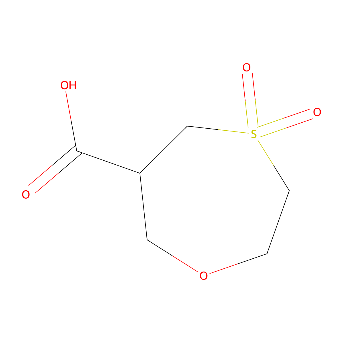 1,4-Oxathiepane-6-carboxylic acid 4,4-dioxide molecular structure, CAS 1895436-08-4