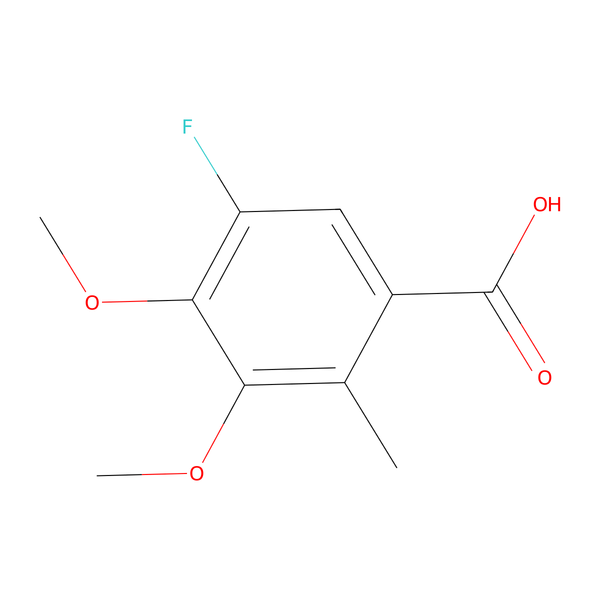 5-Fluoro-3,4-dimethoxy-2-methylbenzoic acid molecular structure, CAS 1895436-51-7
