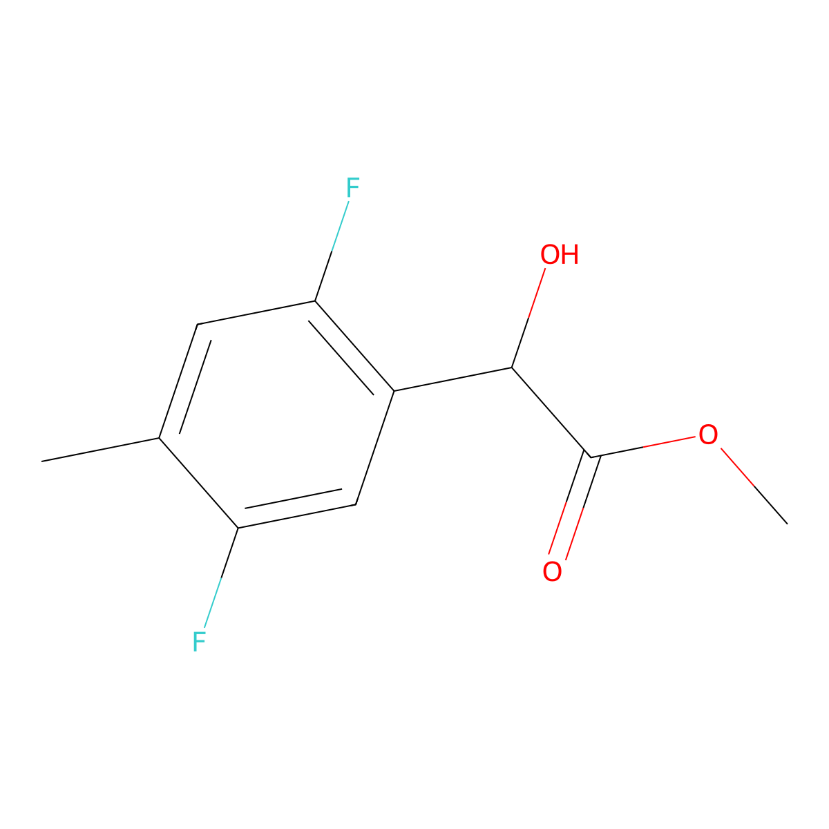 Methyl 2-(2,5-difluoro-4-methylphenyl)-2-hydroxyacetate molecular structure, CAS 1895439-76-5