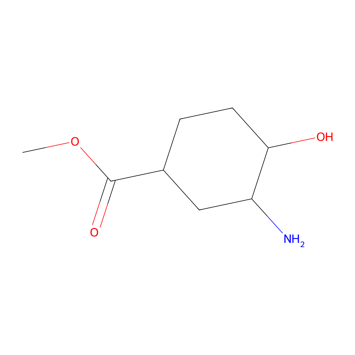 Methyl 3-amino-4-hydroxycyclohexane-1-carboxylate molecular structure, CAS 1895440-10-4