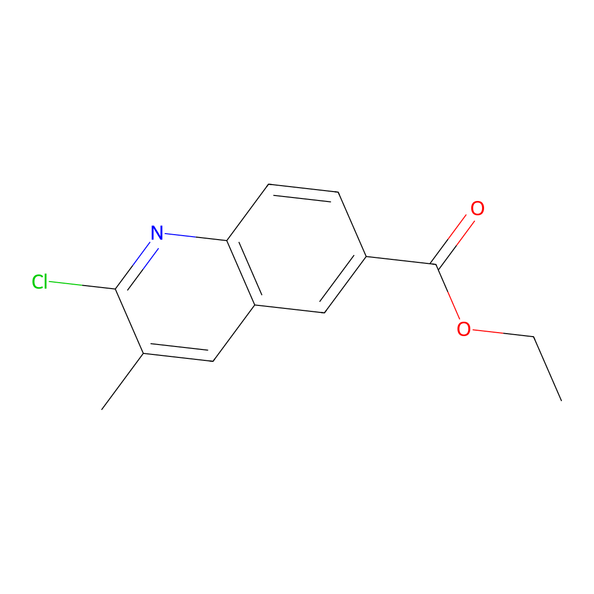 2-Chloro-3-methyl-quinoline-6-carboxylic acid ethyl ester molecular structure, CAS 1895445-38-1