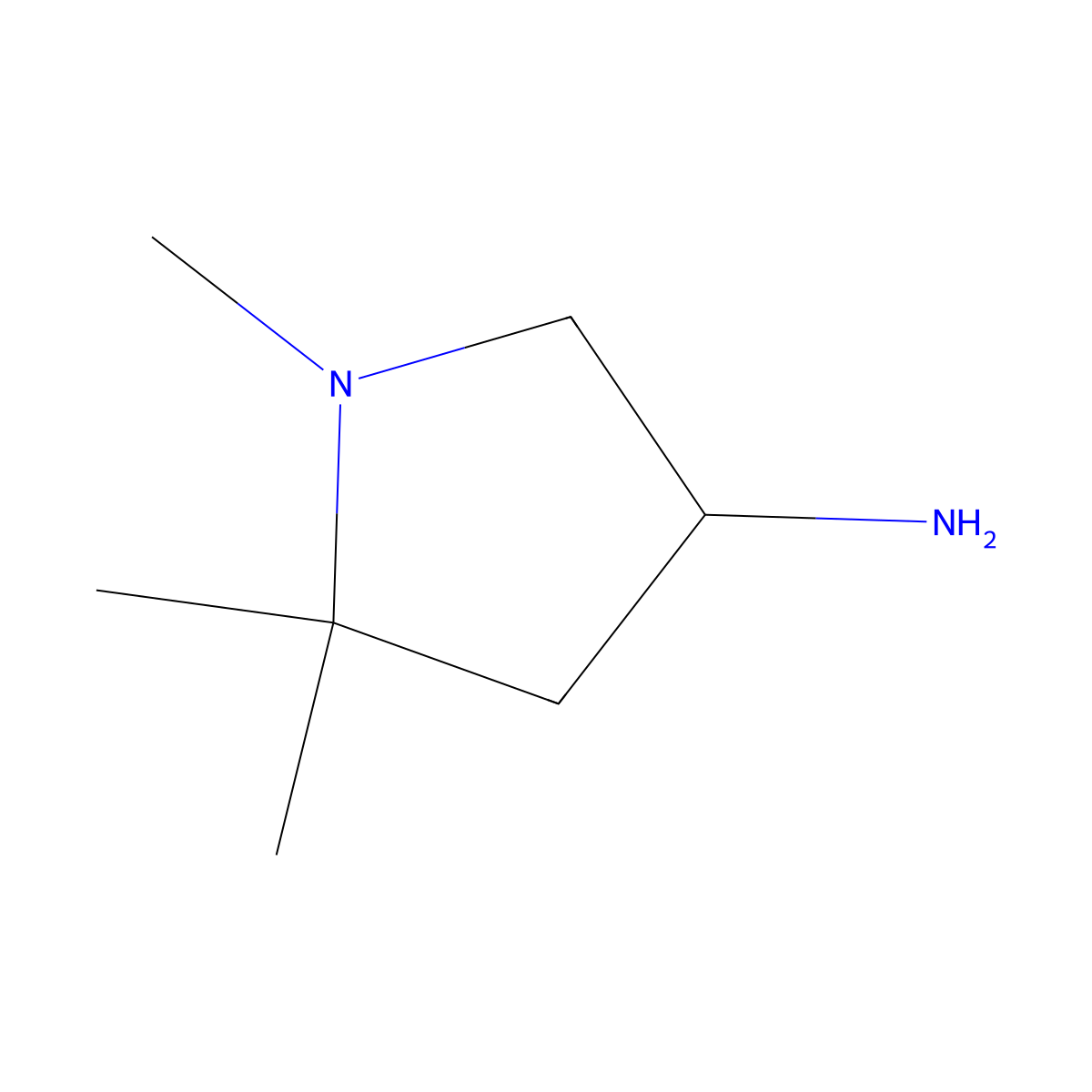 1,5,5-Trimethylpyrrolidin-3-amine molecular structure, CAS 1895460-01-1