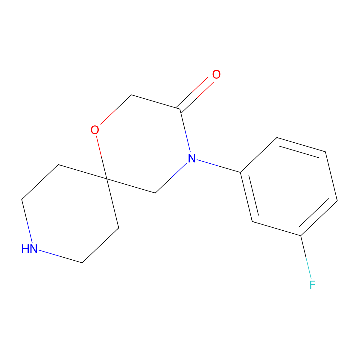 4-(3-Fluorophenyl)-1-oxa-4,9-diazaspiro[5.5]undecan-3-one molecular structure, CAS 1895464-87-5