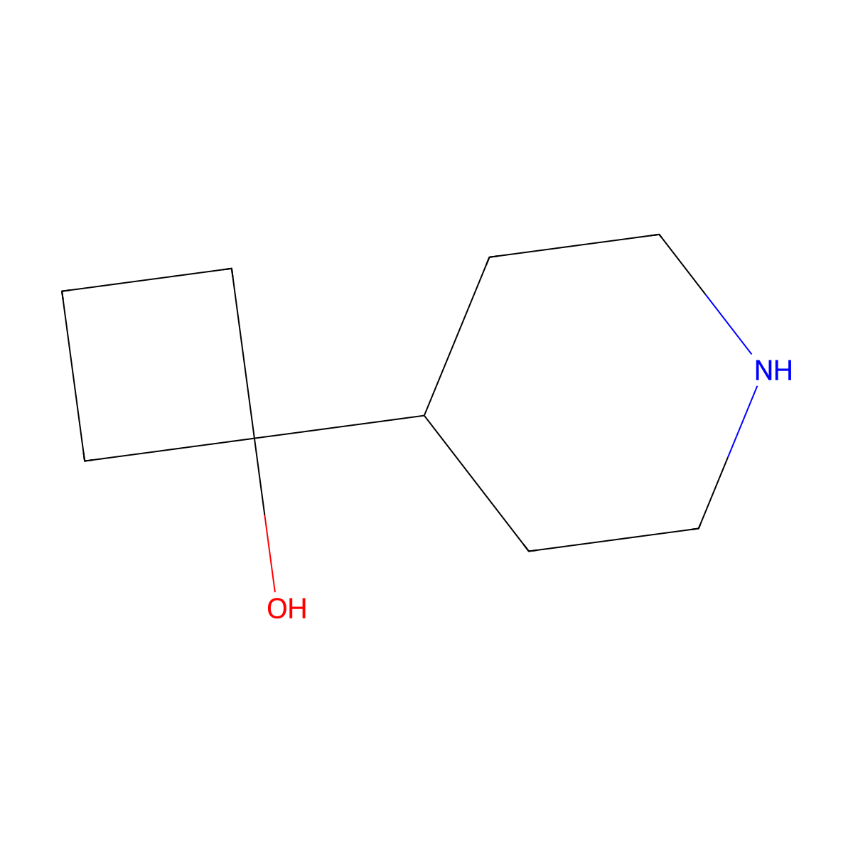 1-(Piperidin-4-yl)cyclobutan-1-ol molecular structure, CAS 1895467-61-4