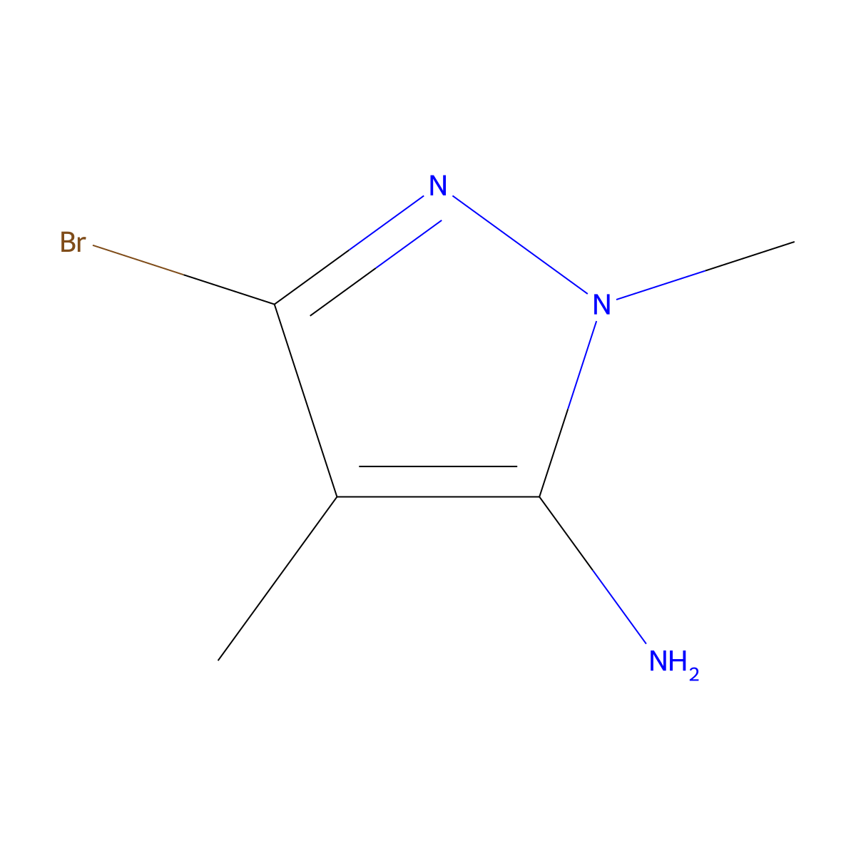 5-Bromo-2,4-dimethyl-pyrazol-3-amine molecular structure, CAS 1895477-17-4