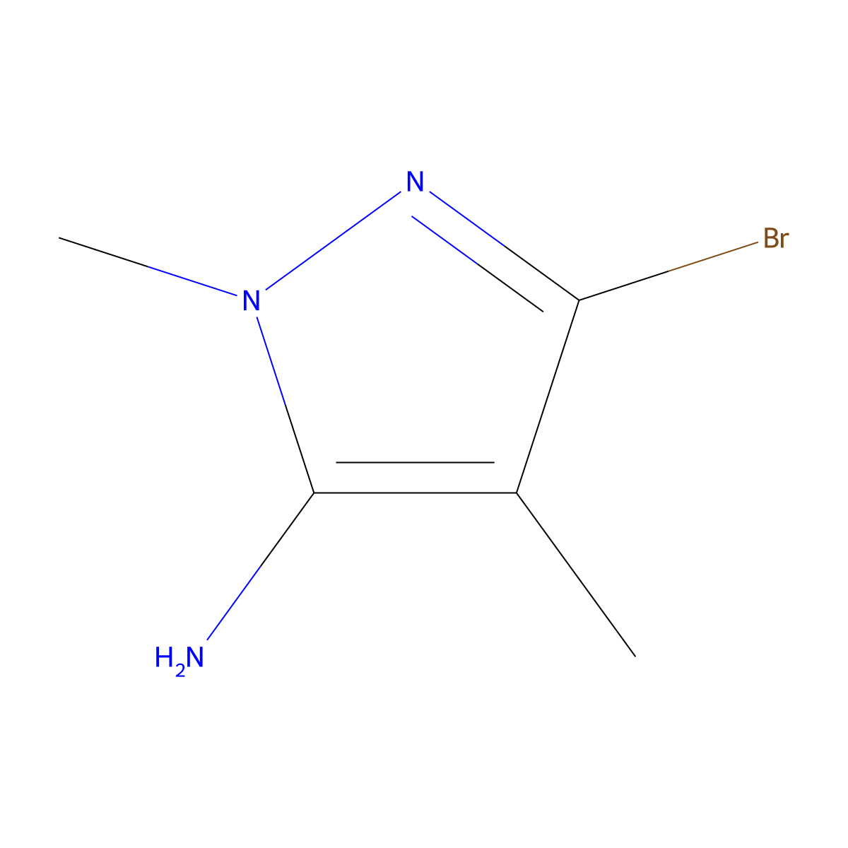 5-Bromo-2,4-dimethyl-pyrazol-3-amine molecular structure, CAS 1895477-17-4