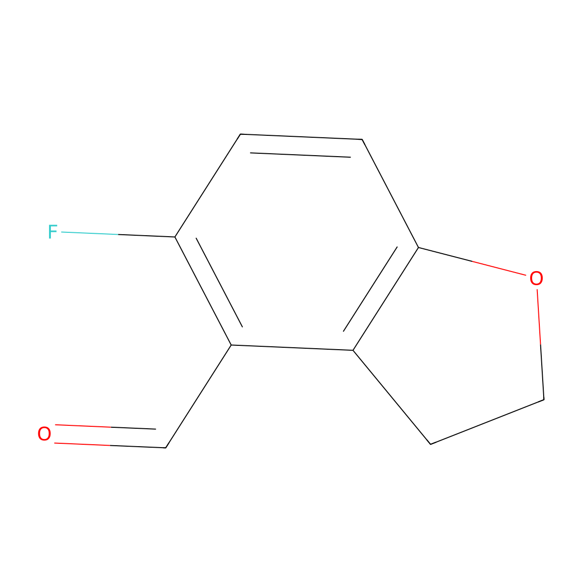 5-Fluoro-2,3-dihydro-4-benzofurancarboxaldehyde molecular structure, CAS 1895479-63-6