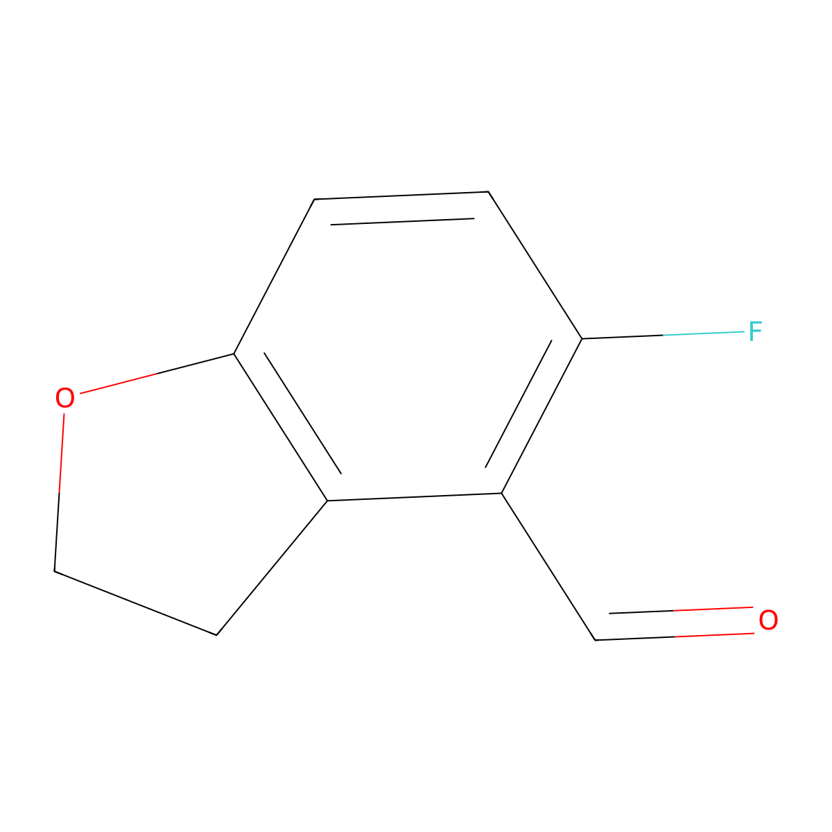 5-Fluoro-2,3-dihydro-4-benzofurancarboxaldehyde molecular structure, CAS 1895479-63-6