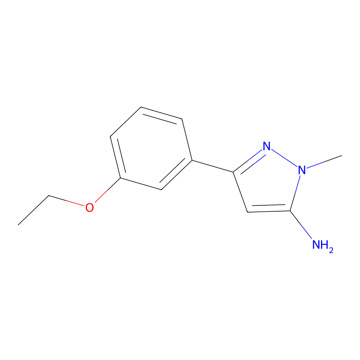 3-(3-ethoxyphenyl)-1-methyl-1H-pyrazol-5-amine molecular structure, CAS 1895482-90-2