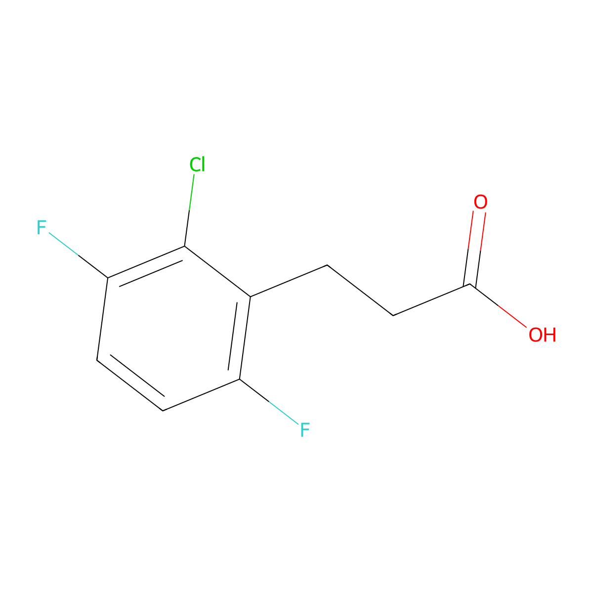 3-(2-Chloro-3,6-difluorophenyl)propanoic acid molecular structure, CAS 1895486-98-2