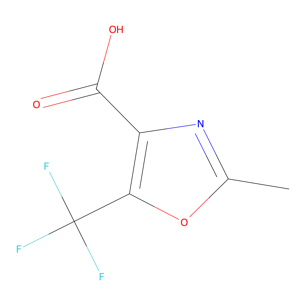 2-methyl-5-(trifluoromethyl)-1,3-oxazole-4-carboxylic Acid molecular structure, CAS 18955-88-9