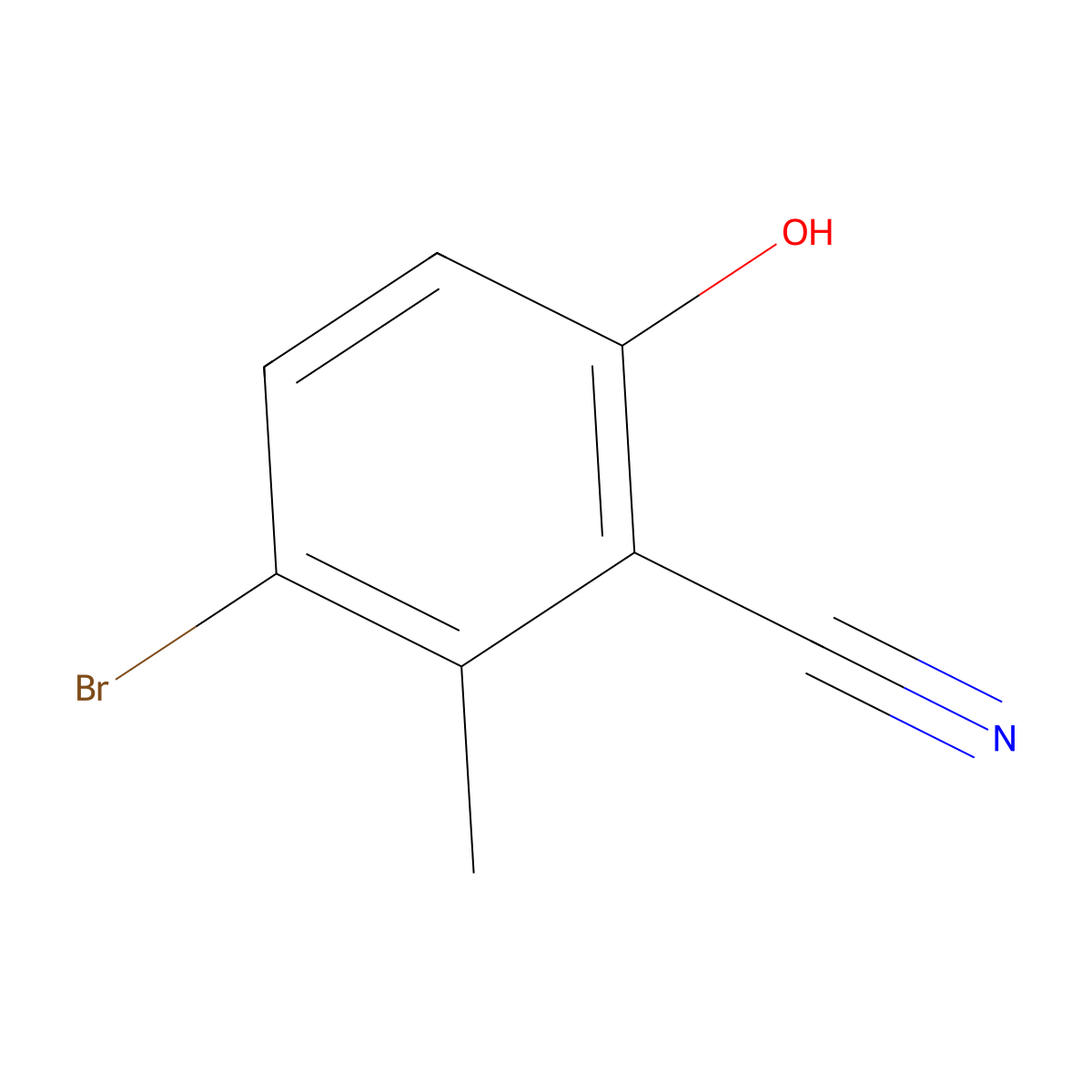 3-Bromo-6-hydroxy-2-methylbenzonitrile molecular structure, CAS 1895511-43-9