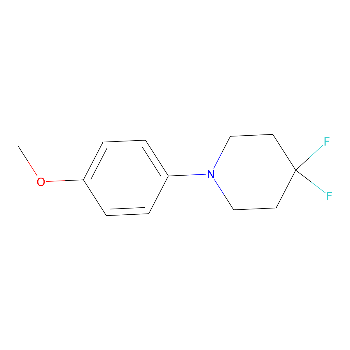 4,4-Difluoro-1-(4-methoxyphenyl)piperidine molecular structure, CAS 1895512-74-9