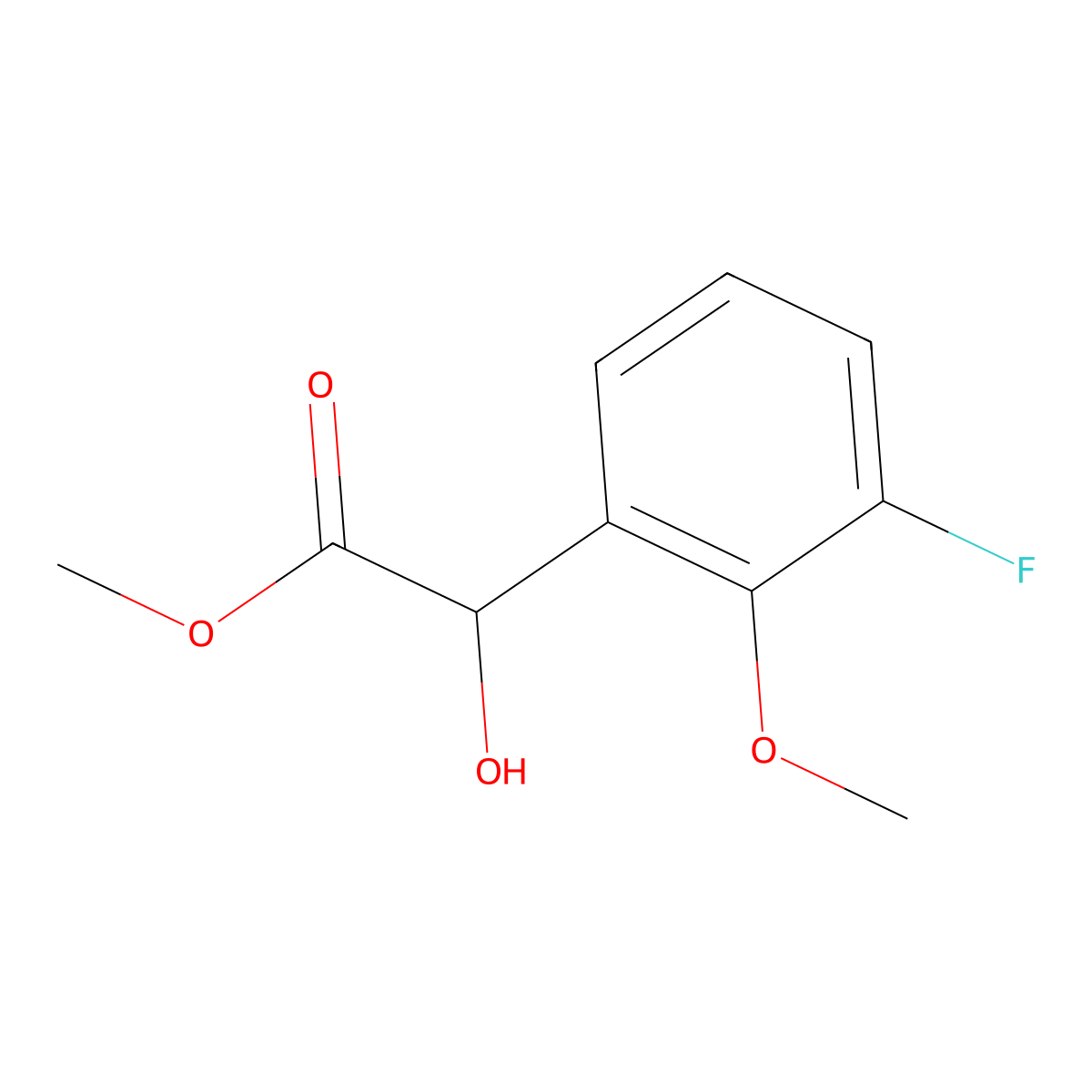 Methyl 2-(3-fluoro-2-methoxyphenyl)-2-hydroxyacetate molecular structure, CAS 1895514-56-3