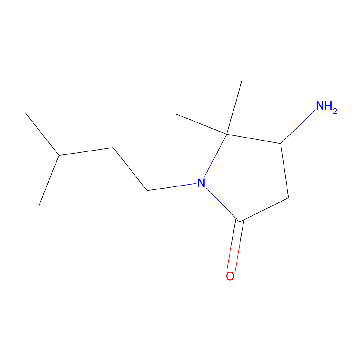 4-Amino-5,5-dimethyl-1-(3-methylbutyl)pyrrolidin-2-one molecular structure, CAS 1895531-93-7