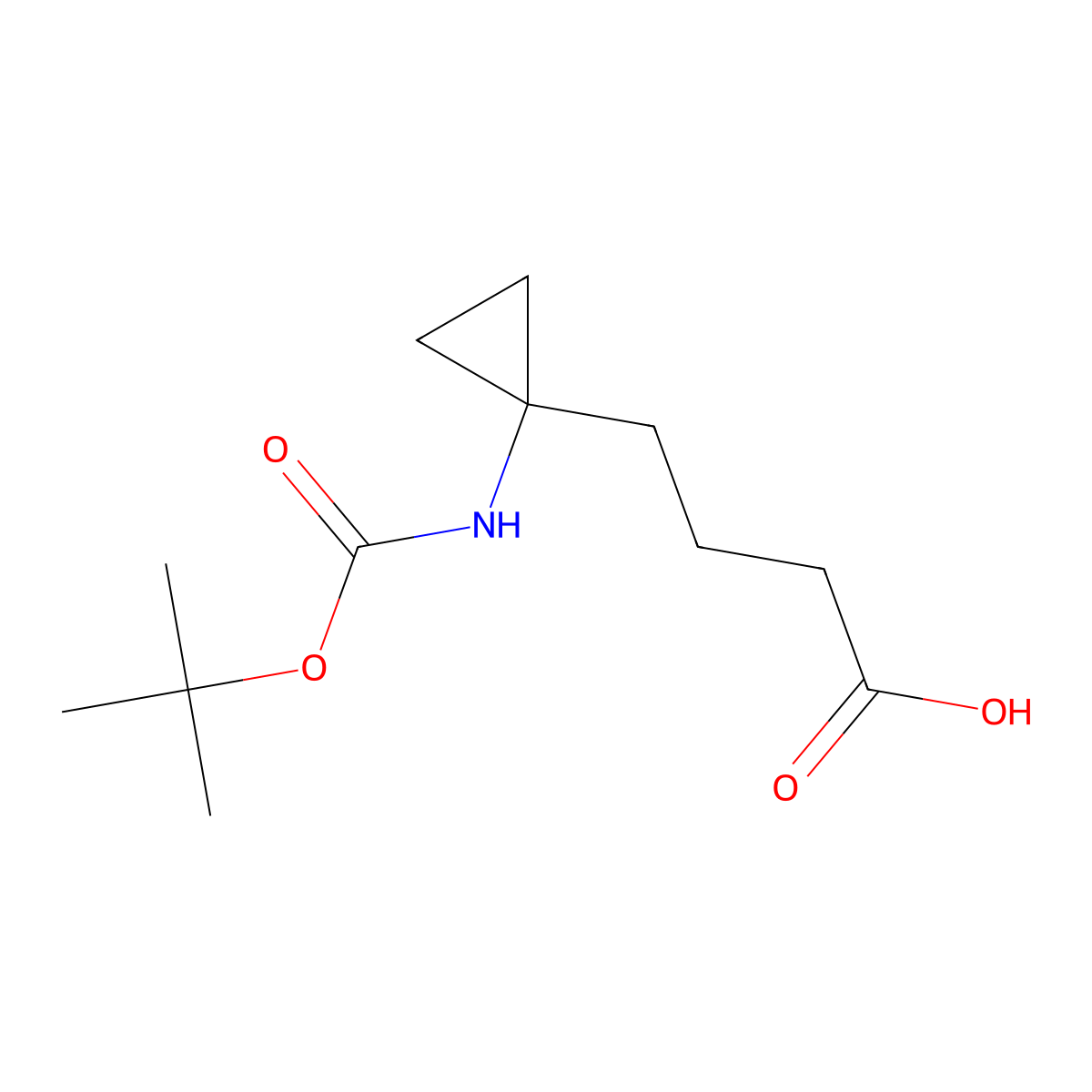 4-(1-{[(Tert-butoxy)carbonyl]amino}cyclopropyl)butanoic acid molecular structure, CAS 1895535-19-9