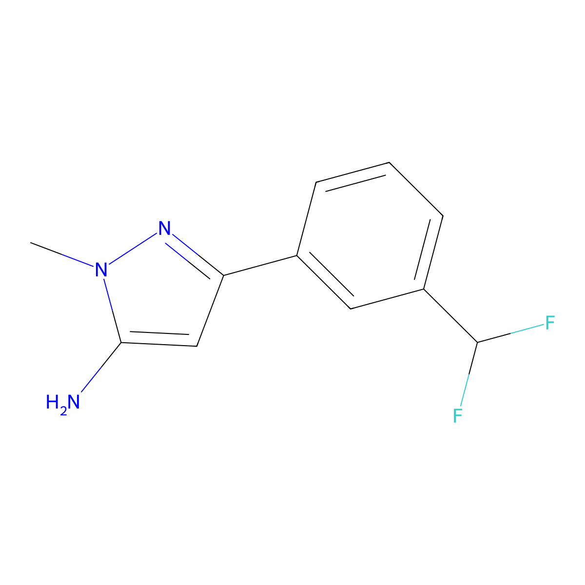 3-[3-(difluoromethyl)phenyl]-1-methyl-1H-pyrazol-5-amine molecular structure, CAS 1895556-93-0