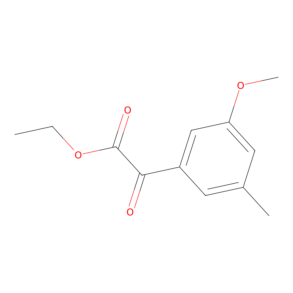 Ethyl 2-(3-methoxy-5-methylphenyl)-2-oxoacetate molecular structure, CAS 1895569-00-2