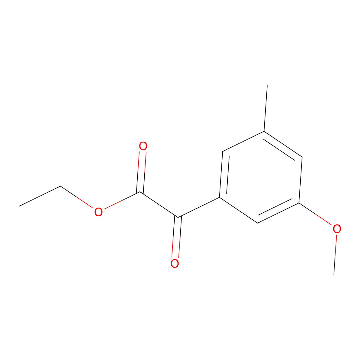 Ethyl 2-(3-methoxy-5-methylphenyl)-2-oxoacetate molecular structure, CAS 1895569-00-2
