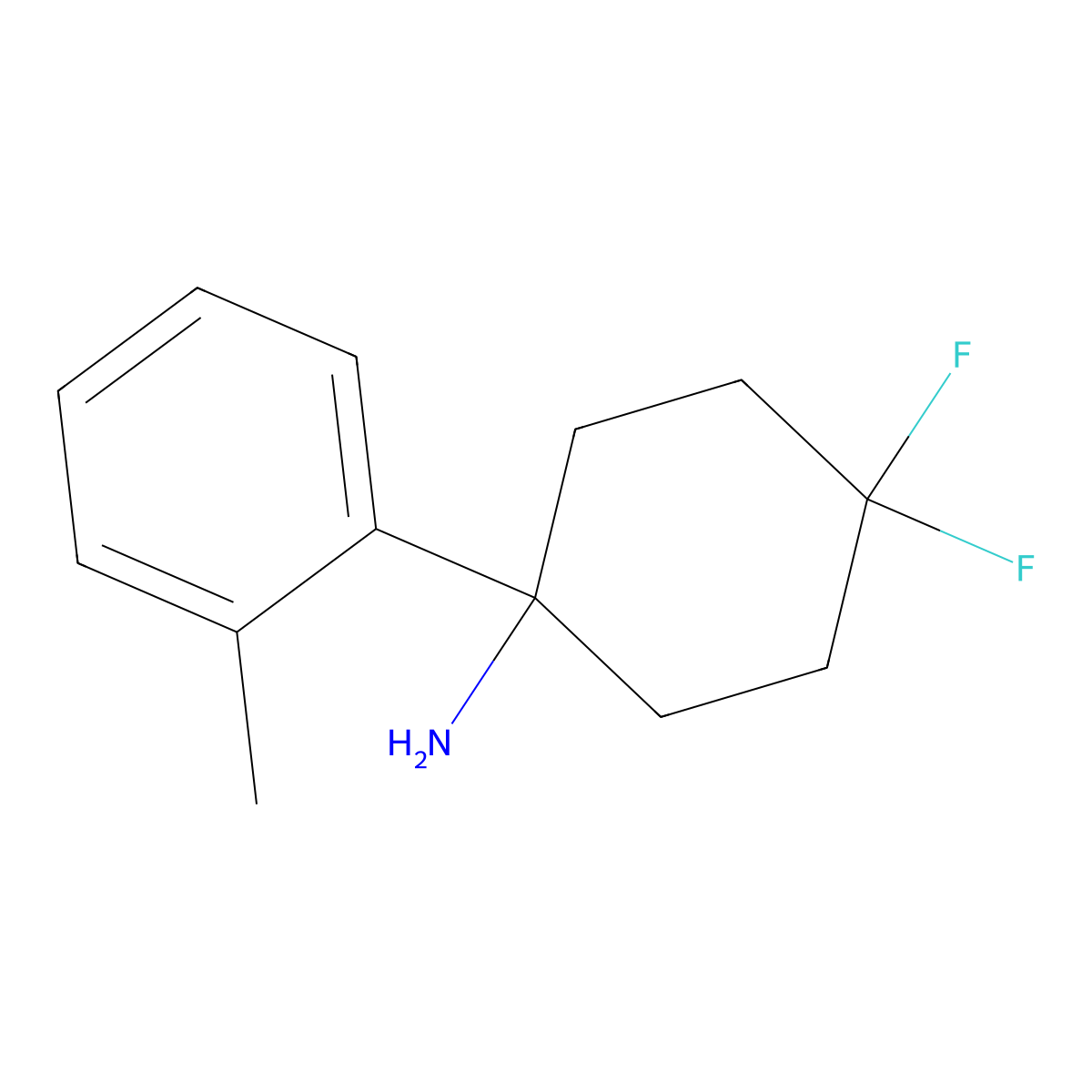 4,4-Difluoro-1-(2-methylphenyl)cyclohexan-1-amine molecular structure, CAS 1895575-50-4
