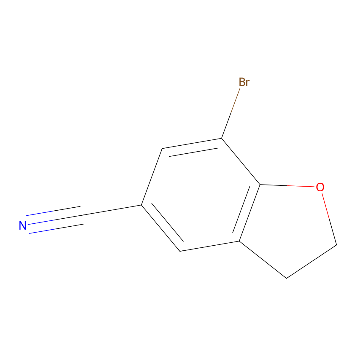 7-Bromo-2,3-dihydrobenzofuran-5-carbonitrile molecular structure, CAS 1895579-73-3