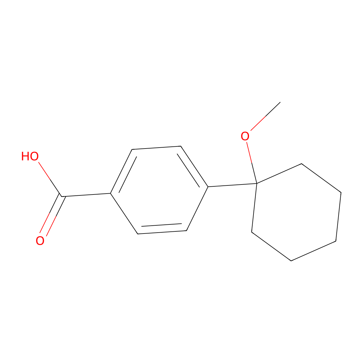 4-(1-Methoxycyclohexyl)benzoic acid molecular structure, CAS 1895581-54-0