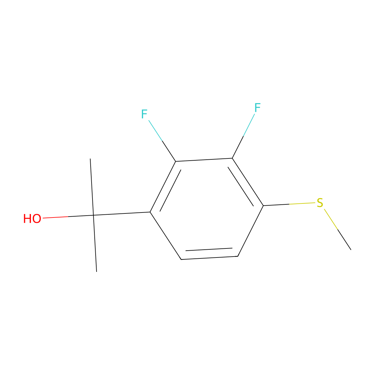 2-(2,3-Difluoro-4-(methylthio)phenyl)propan-2-ol molecular structure, CAS 1895582-69-0