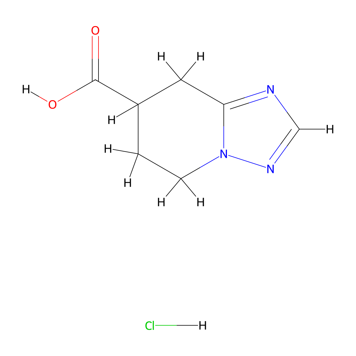 5H,6H,7H,8H-[1,2,4]triazolo[1,5-a]pyridine-7-carboxylic acid hydrochloride molecular structure, CAS 1895585-65-5