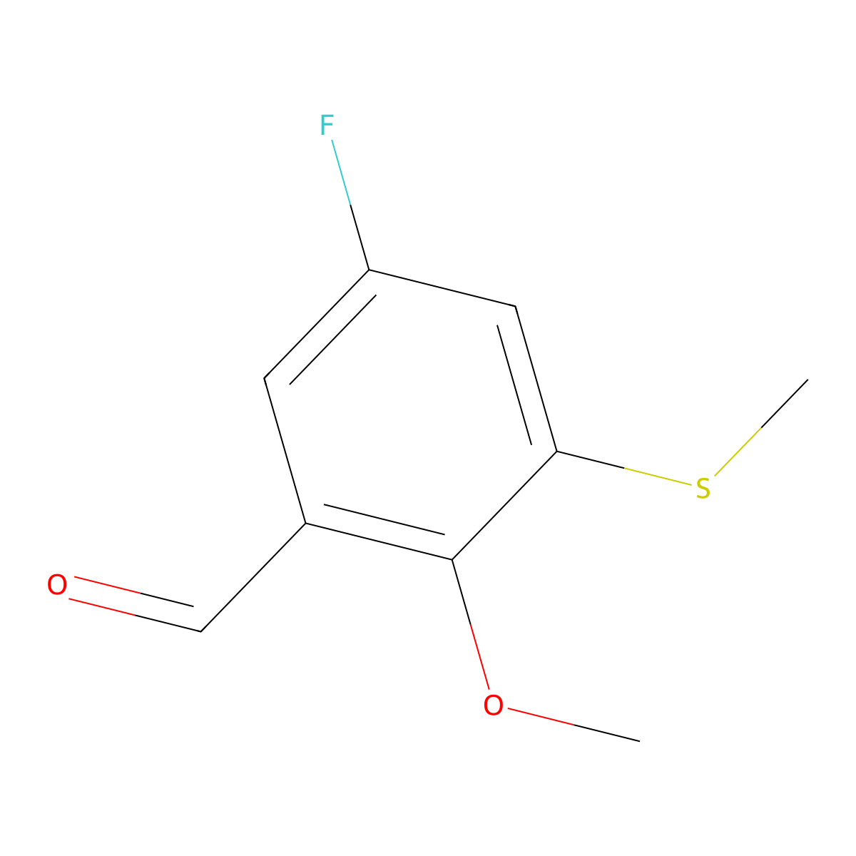 5-Fluoro-2-methoxy-3-(methylthio)benzaldehyde molecular structure, CAS 1895585-97-3