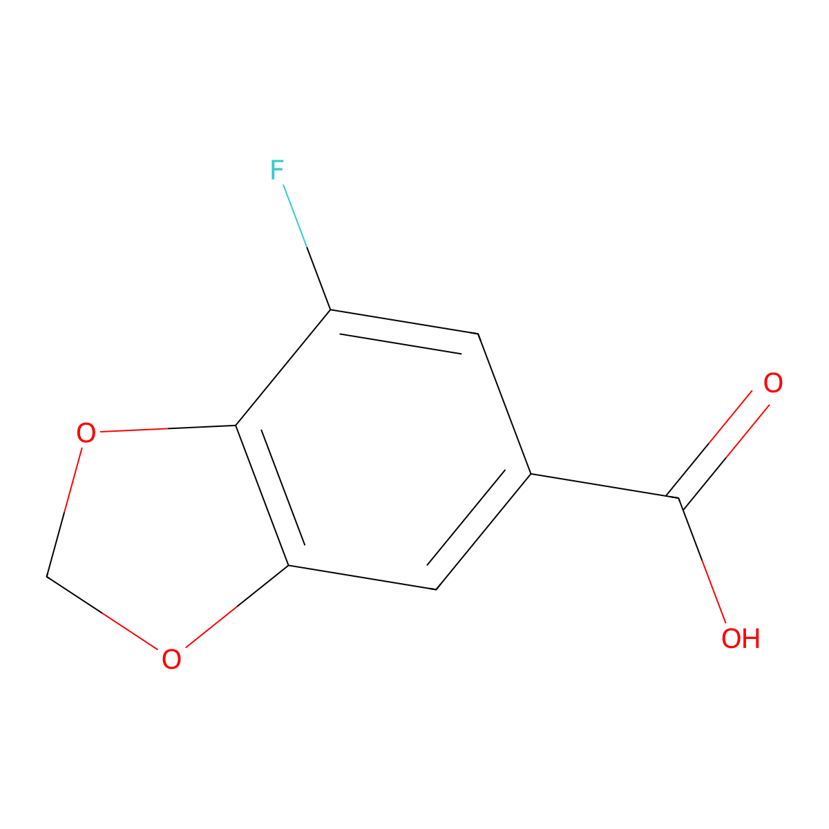 7-Fluorobenzo[d][1,3]dioxole-5-carboxylic acid molecular structure, CAS 1895587-48-0