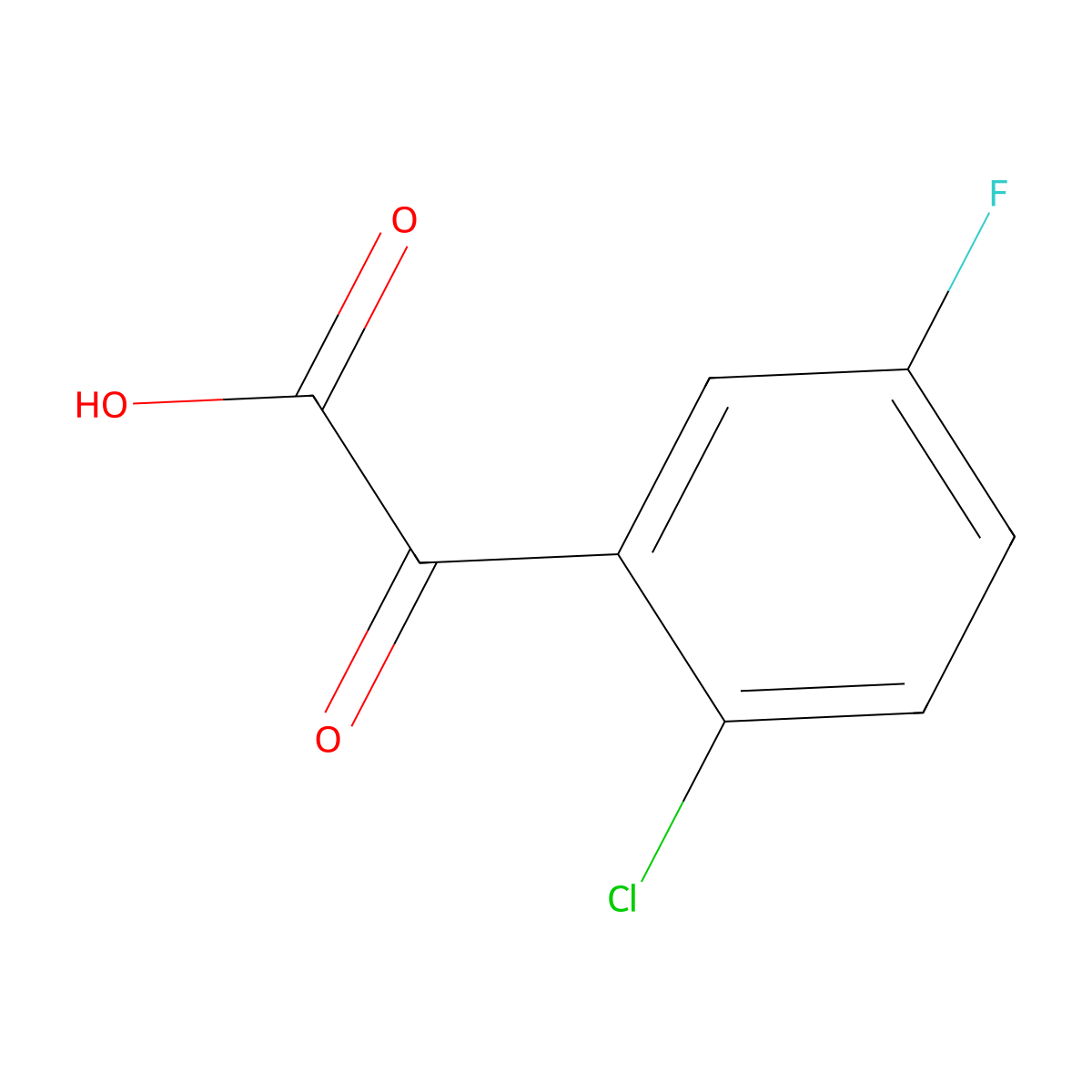 2-(2-Chloro-5-fluorophenyl)-2-oxoacetic acid molecular structure, CAS 1895589-98-6