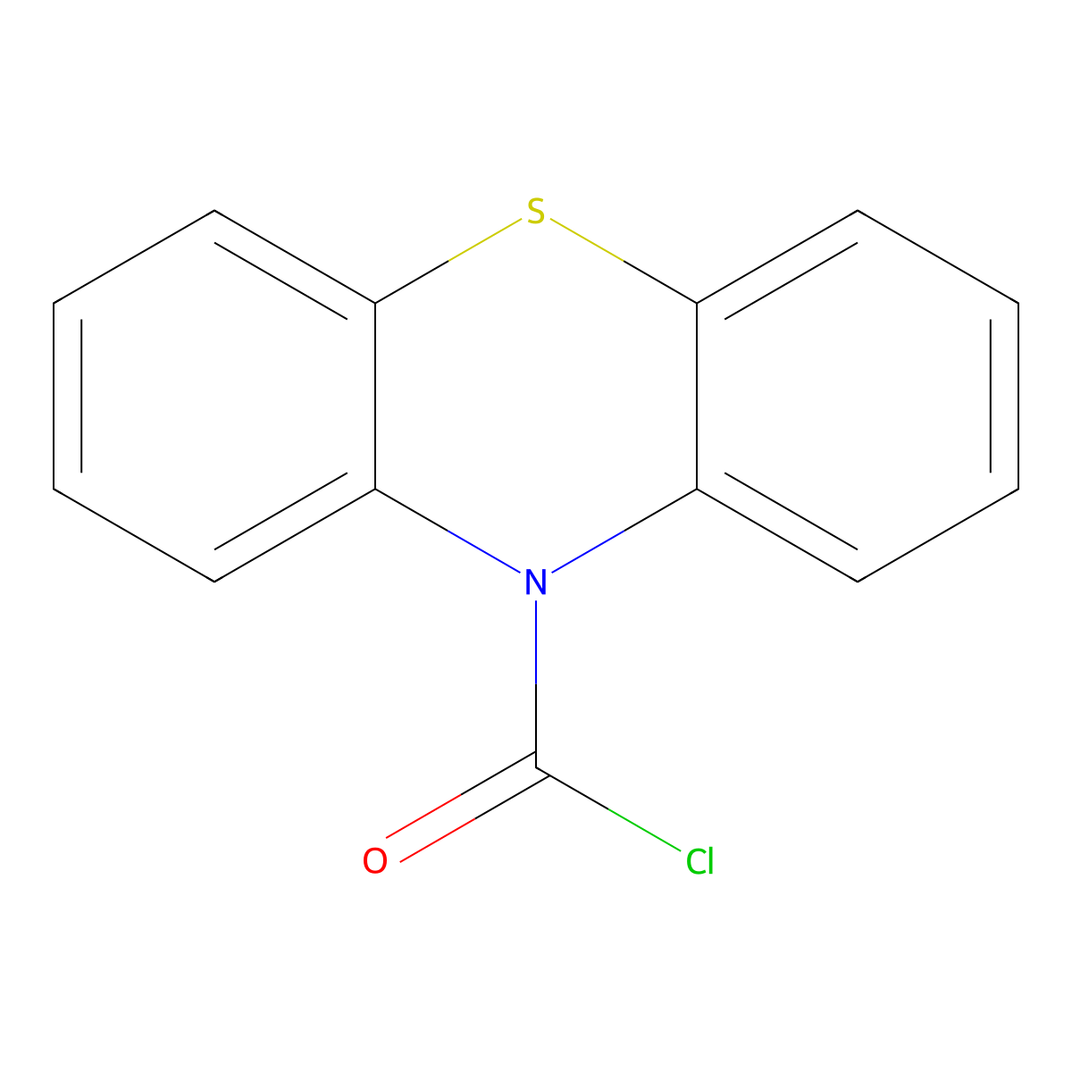 10H-Phenothiazine-10-carbonyl chloride molecular structure, CAS 18956-87-1