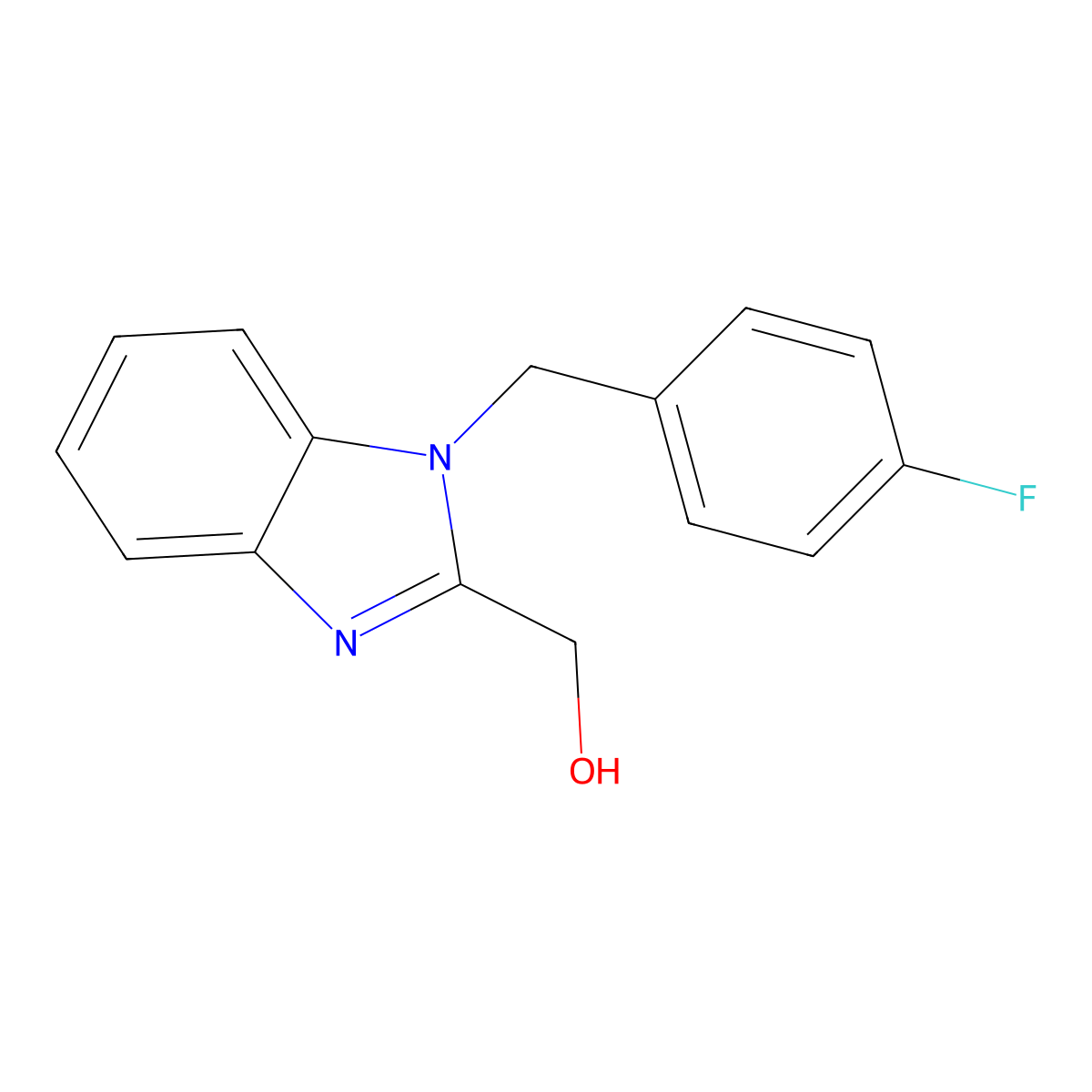 [1-(4-fluorobenzyl)-1H-benzimidazol-2-yl]methanol molecular structure, CAS 189560-82-5